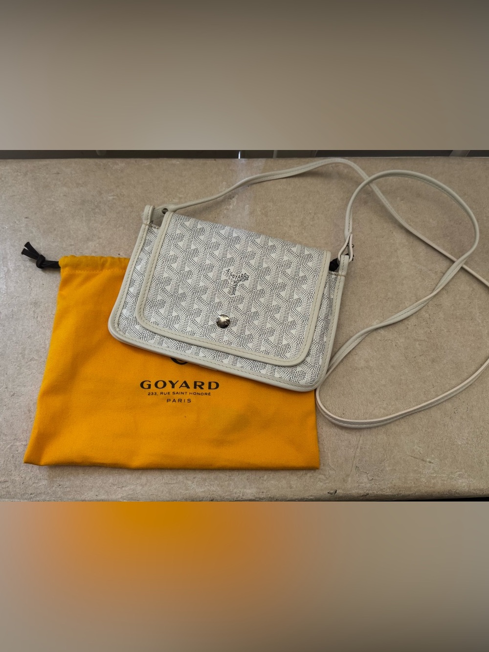 Goyard White Chevron Crossbody Bag